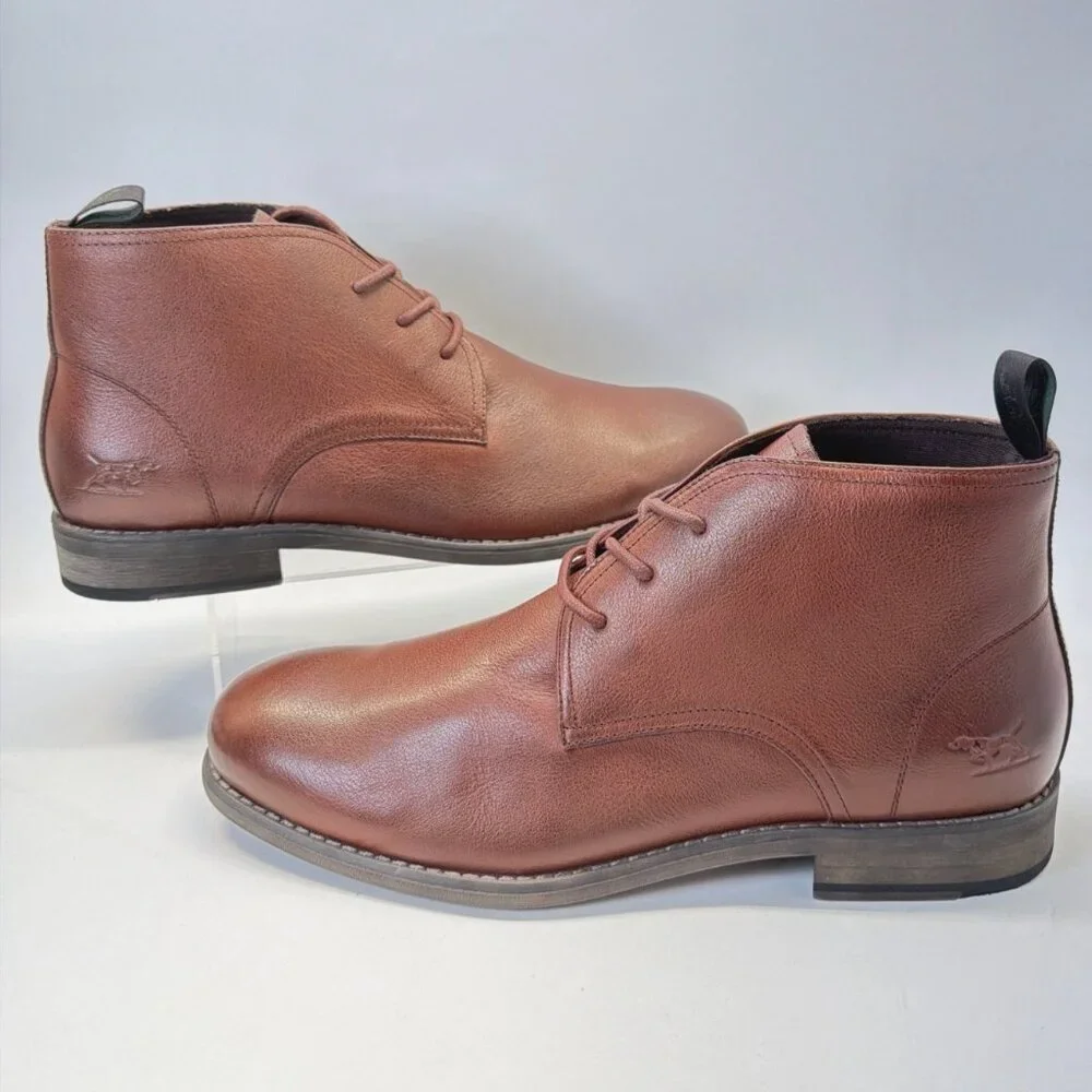 Rodd and Gunn Edendale Men Chukka Boots Cognac Brown Leather Size 44